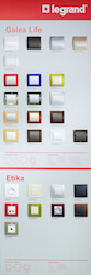 Стенд Legrand. Образцы товаров Galea Life и Etika.