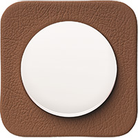 Berker R.1, Рамка: коричневый. Вставка: полярная белизна. Кожа тисненая