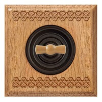 Bironi, серия Шедель, Цвет рамки с узором: Натурель, Цвет накладки: Коричневый, Цвет ручки: Натурель