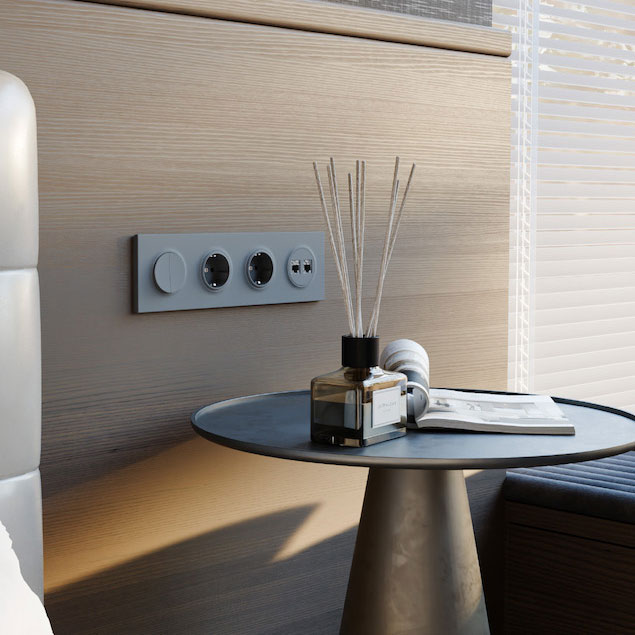 Donel D16, выключатель и розетки, цвет: матовый серый