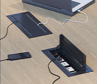 Встраиваемые розеточные блоки с откидной крышкой серии DDSB