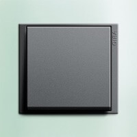 Gira Event Opaque. Цвет рамки: Салатовый; Цвет вставки и клавиши: Антрацит