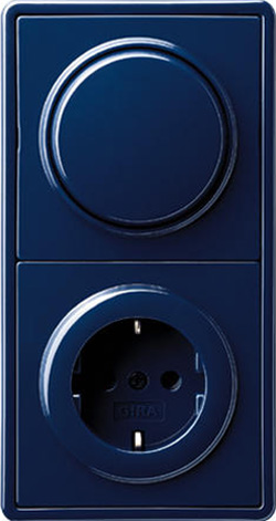 Блок: выключатель и розетка, Gira S-Color, Цвет: Синий
