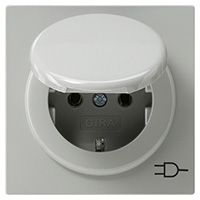 Розетка с крышкой, Gira S-Color, Цвет: Белый