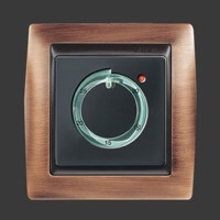 Термостат Simon 82, Цвет: Античная медь / Вставка - графит