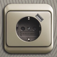 Розетка ABB, Alpha nea, Цвет: Палладий