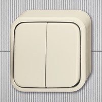 Выключатель 2-х клавишный ABB, Busch-Duro 2000 AP, Цвет: Слоновая кость