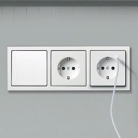 Блок вылючатель и розеток ABB, Future Linear, Цвет: Белый
