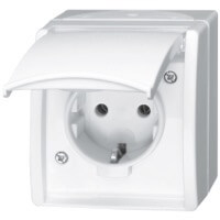 Розетка с крышкой ABB, Ocean, Цвет: Альпийский белый