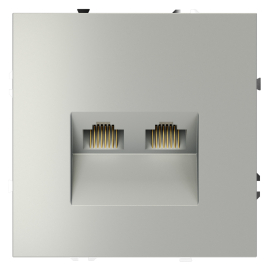 Розетка компьютерная RJ45 Cat.6 (UTP)
S70,  двойная,   цвет - сталь,  пластмасса,  VLS060205,  Voltum
 - PULSAL.RU