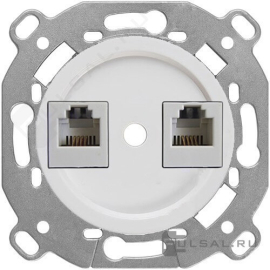 Розетка компьютерная RJ45 Cat.5 (UTP)
Шедель,  двойная,   цвет - белый,  пластмасса,  B3-302-21,  Bironi
 - PULSAL.RU