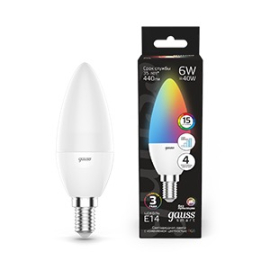 Лампа Gauss Свеча 6W E14 RGBW+димирование LED 1/10/100
светодиодная
Smart Light,   цоколь - E14,   мощность - 6Вт,   световой поток - 440Лм,   цветовая температура - 3000+4000+6500К,  диммируется,  103101406,  Gauss - PULSAL.RU Лампа Gauss Свеча 6W E14 RGBW+димирование LED 1/10/100
светодиодная
Smart Light,   цоколь - E14,   мощность - 6Вт,   световой поток - 440Лм,   цветовая температура - 3000+4000+6500К,  диммируется,  103101406,  Gauss - PULSAL.RU