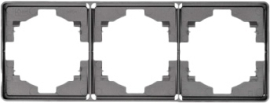 Рамка Round 
Miele Round,  3 поста,   цвет - титан,  горизонтальная,  пластмасса,  KR-78-0753-2,  Kranz
 - PULSAL.RU