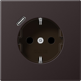 Розетка USB C с электрической розеткой
LS 990,  LS 1912,  LS ZERO,  LS-design,  FD-design,  USB type-C 5V,  Электр. с USB,  одинарная,   цвет - алюминий темный,  металл,  AL1520-18CD,  AL 1520-18 C D,  JUNG
 - PULSAL.RU