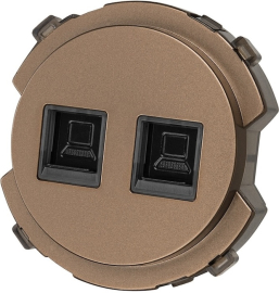 Розетка компьютерная RJ45 Cat.5 (UTP)
Байкал,  двойная,   цвет - бронза,  пластмасса,  SQ1819-0416,  TDM
 - PULSAL.RU