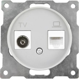 Розетка одиночная TV+RJ45
Garda,  Florence,  телевизионная (TV),  одинарная,   цвет - серый,  пластмасса,  1E20811302,  7700246,  OneKeyElectro
 - PULSAL.RU