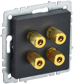 Розетка акустическая
BRITE,  2 пары,   цвет - черный,  пластмасса,  BR-S40-K02,  IEK
 - PULSAL.RU