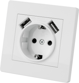 Розетка USB A+A, 2.1А с электрической розеткой
Сенеж,  USB type-A 5V,  Электр. с USB,  двойная,   цвет - белый,  пластмасса,  SQ1816-0053,  TDM
 - PULSAL.RU