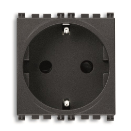 Розетка
Arke,  со шторками,  с заземлением,  одинарная,  винтовые клеммы,   цвет - антрацит серый,  пластмасса,  19208 VIM,  19208,  Vimar
 - PULSAL.RU