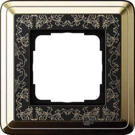 Рамка
ClassiX Art,  1 пост,   цвет - латунь,  черный,  вертикальная,  горизонтальная,  металл,  0211672,  0211 672,  Gira
 - PULSAL.RU
