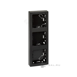 Рамка-корпус накладного монтажа
Simon 73 Loft,  3 поста,   цвет - графит,  вертикальная,  пластмасса,  73631-62,  Simon
 - PULSAL.RU