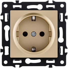 Розетка электрическая
Asthetik,  с заземлением,  одинарная,  винтовые клеммы,   цвет - золотой,  пластмасса,  AS-014GD,  Kollinger
 - PULSAL.RU