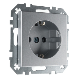 Розетка
Epsilon,  Retro Liregus,  со шторками,  с заземлением,  одинарная,  безвинтовые клеммы,   цвет - алюминий,  пластмасса,  IKL16-214-01.E/Mt,  28-1753,  LIREGUS
 - PULSAL.RU