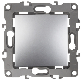 Кнопка Н.О. 
Эра 12,  одноклавишный,   цвет - алюминий,  пластмасса,  Б0047832,  12-1111-03,  ЭРА
 - PULSAL.RU