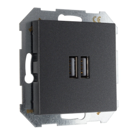 Розетка USB type-A+А, 3,4А
Epsilon,  Retro Liregus,  USB type-A 5V,  двойная,   цвет - антрацит,  пластмасса,  IUK-2-01.E/J,  LIREGUS
 - PULSAL.RU