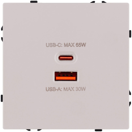 Розетка USB type-C + type-A, 3.0А 65Вт
Eclipse,  USB type-C 5V,  USB type-A 5V,  двойная,   цвет - кашемир матовый,  пластмасса,  EC-024CM,  Kollinger
 - PULSAL.RU