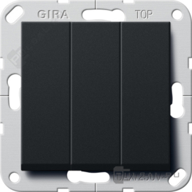 Выключатель
Studio,  E2,  Esprit,  ClassiX,  ClassiX Art,  трехклавишный,  без подсветки,   цвет - черный матовый,  пластмасса,  2830005,  2830 005,  Gira
 - PULSAL.RU