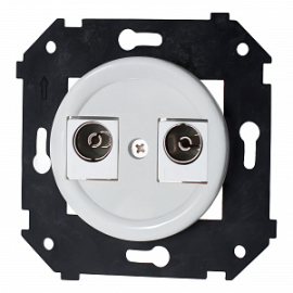 Розетка оконечная
Шедель Бриз,  телевизионная (TV),  двойная,   цвет - белый,  пластмасса,  B3-306-21,  Bironi
 - PULSAL.RU