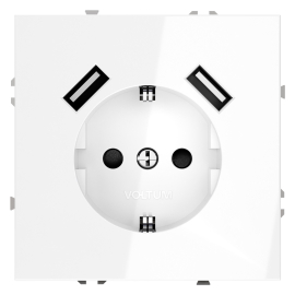 Электрическая розетка с зарядкой USB A+A, 3.2А
S70,  USB type-A 5V,  Электр. с USB,  двойная,   цвет - белый глянцевый,  пластмасса,  VLS040401,  Voltum
 - PULSAL.RU