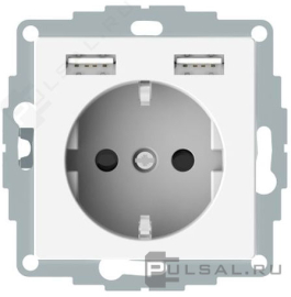 Розетка USB A+A, 2.4А с электрической розеткой
M-Smart,  M-Plan,  M-Elegance,  M-Pure,  USB type-A 5V,  Электр. с USB,  двойная,   цвет - полярно-белый,  пластмасса,  MTN2366-0319,  MEG2366-0319,  Merten
 - PULSAL.RU