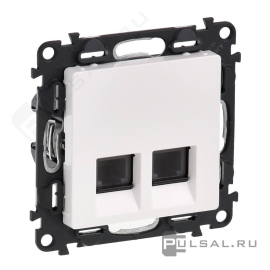 Розетка телефонная RJ11
Valena Life,  двойная,   цвет - белый,  пластмасса,  753139,  7 531 39,  Legrand
 - PULSAL.RU