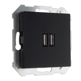 Розетка USB type-A+А, 3,4А
Epsilon,  Retro Liregus,  USB type-A 5V,  двойная,   цвет - черный матовый,  пластмасса,  IUK-2-01.R/SWM,  LIREGUS
 - PULSAL.RU