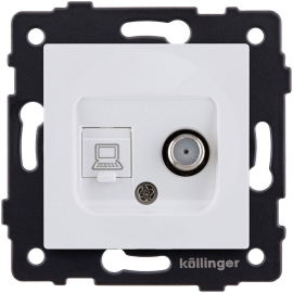 Розетка одиночная SAT + RJ45
Aspekt,  Eleganz,  Reflex,  спутниковая (SAT),  одинарная,   цвет - белый матовый,  пластмасса,  REA-014WM,  Kollinger
 - PULSAL.RU