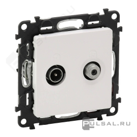 Розетка оконечная
Valena Life,  телевизионная (TV),  спутниковая (SAT),  двойная,   цвет - белый,  пластмасса,  753462,  7 534 62,  Legrand
 - PULSAL.RU