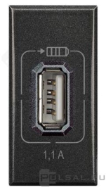 Розетка USB, 1.1А
Axolute,  Axolute AIR,  USB type-A 5V,  одинарная,   цвет - антрацит,  пластмасса,  HS4285C1,  BTicino
 - PULSAL.RU