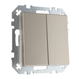 Кнопка Н.О.
Epsilon,  Retro Liregus,  двухклавишный,   цвет - шампань,  пластмасса,  IIJ5.10-203-01.E/Ch,  LIREGUS
 - PULSAL.RU