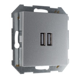 Розетка USB type-A+А, 3,4А
Epsilon,  Retro Liregus,  USB type-A 5V,  двойная,   цвет - алюминий,  пластмасса,  IUK-2-01.E/Mt,  28-1857,  LIREGUS
 - PULSAL.RU