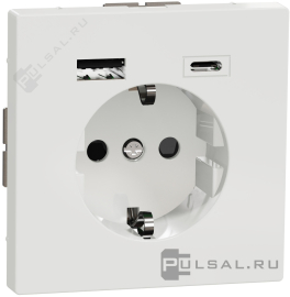 Розетка USB A+C, 2.4А с электрической розеткой
D-Life,  USB type-C 5V,  USB type-A 5V,  Электр. с USB,  двойная,   цвет - белый лотос,  пластмасса,  MTN2367-6035,  MEG2367-6035,  Merten
 - PULSAL.RU