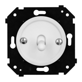 Кнопка Н.О тумблерная
Шедель Бриз,  одноклавишный,   цвет - белый матовый,  пластмасса,  B3-230-21M-PB,  Bironi
 - PULSAL.RU