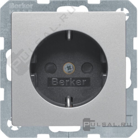 Розетка
Q.1,  Q.3,  Q.7,  со шторками,  с заземлением,  одинарная,  безвинтовые клеммы,   цвет - алюминий бархат,  пластмасса,  47236084,  4723 60 84,  Berker
 - PULSAL.RU