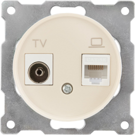 Розетка одиночная TV+RJ45
Garda,  Florence,  телевизионная (TV),  одинарная,   цвет - бежевый,  пластмасса,  1E20811301,  7700244,  OneKeyElectro
 - PULSAL.RU