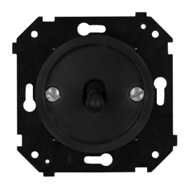 Кнопка тумблерная
Шедель Бриз,  одноклавишный,   цвет - черный матовый,  пластмасса,  B3-230-23M-PB,  Bironi
 - PULSAL.RU