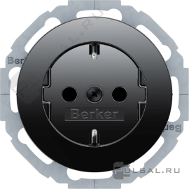 Розетка
R.Classic,  без шторок,  с заземлением,  одинарная,  безвинтовые клеммы,   цвет - черный глянцевый,  пластмасса,  47452045,  4745 20 45,  Berker
 - PULSAL.RU