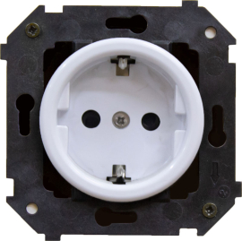 Розетка
Шедель,  без шторок,  с заземлением,  одинарная,  винтовые клеммы,   цвет - белый,  пластмасса,  B3-101-21,  Bironi
 - PULSAL.RU