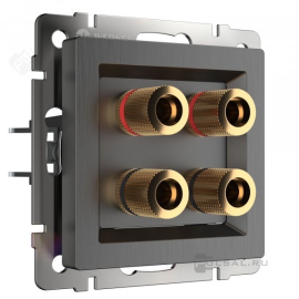 Розетка акустическая
Alumax,  Split,  Slab,  Senso,  Baguette,  Acrylic,  Platinum,  Elite,  Snabb,  Stream,  Flock,  Stark,  Fiore,  Favorit,  Diamant,  Aluminium,  Antik,  Metallic,  2 пары,   цвет - графит рифленый,  пластмасса,  W1185004,  a050752,  Werkel
 - PULSAL.RU