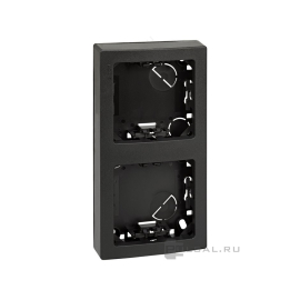 Рамка-корпус накладного монтажа
Simon 73 Loft,  2 поста,   цвет - графит,  вертикальная,  пластмасса,  73621-62,  Simon
 - PULSAL.RU